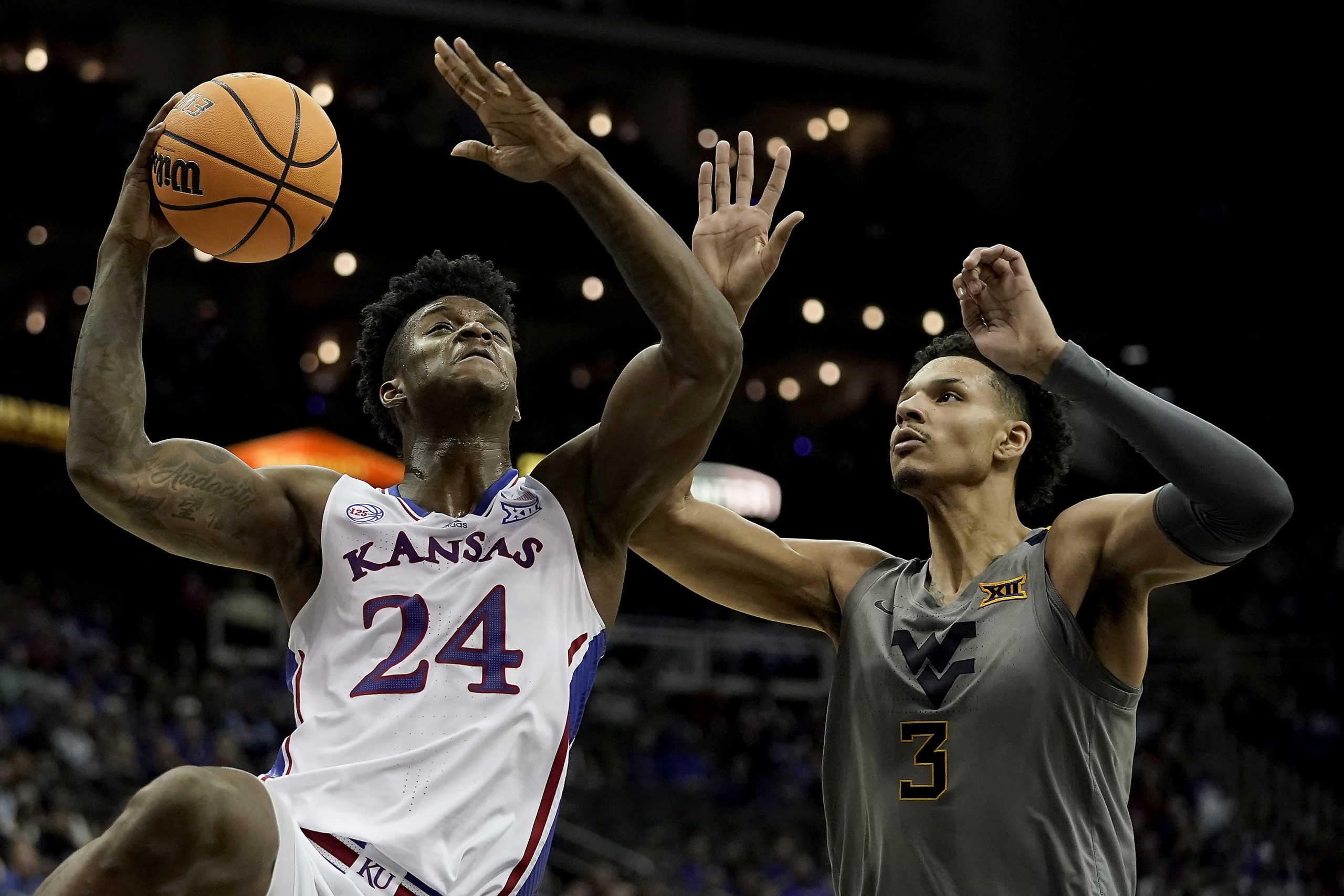 No. 3 Kansas beats West Virginia in Big 12 tourney without ailing Bill Self